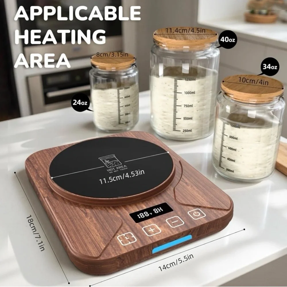 NEW - Sourdough Starter Warmer Mat - 24H Timer - Precise 1°F Thermostat Control
